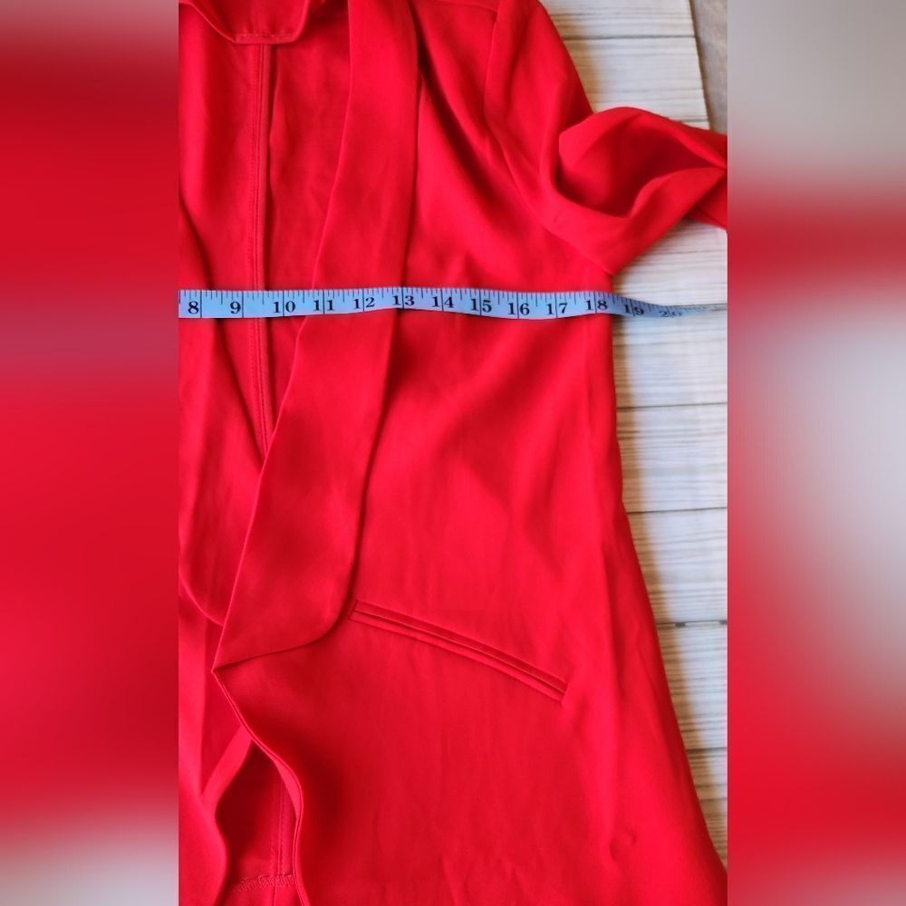 Lulu's Miss Punctuality Red Lightweight Blazer Size Medium - Picture 3 of 11
